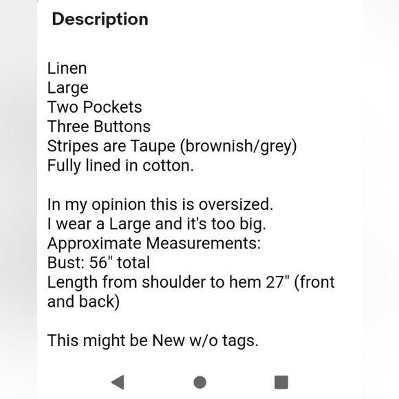 Johnny Was Zona Stripe Linen Jacket Large - Picture 12 of 12